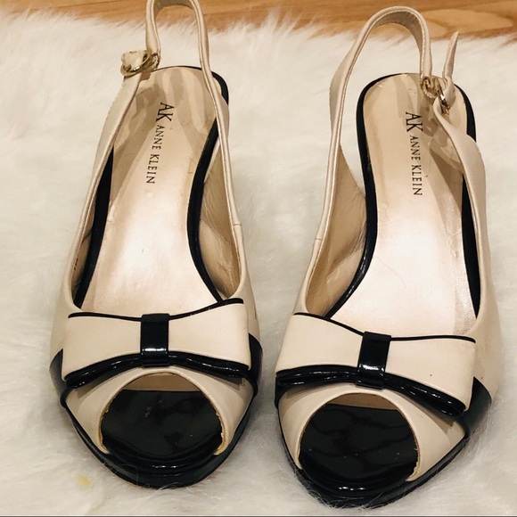 Anne Klein Shoes - Anne Klein Nude and black peep toe heel